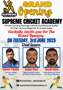 Professional cricket coaching in Greater Noida for aspiring cricketers
