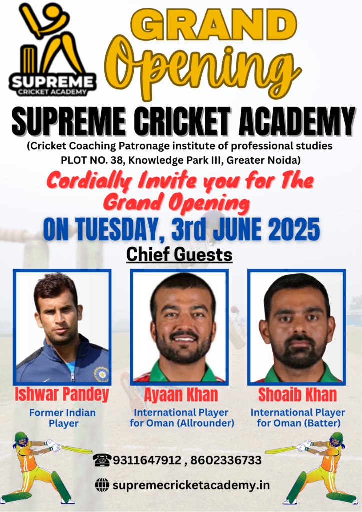 Professional cricket coaching in Greater Noida for aspiring cricketers